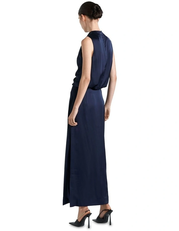 Drapey Satin Sleeveless Top in Ink image 3