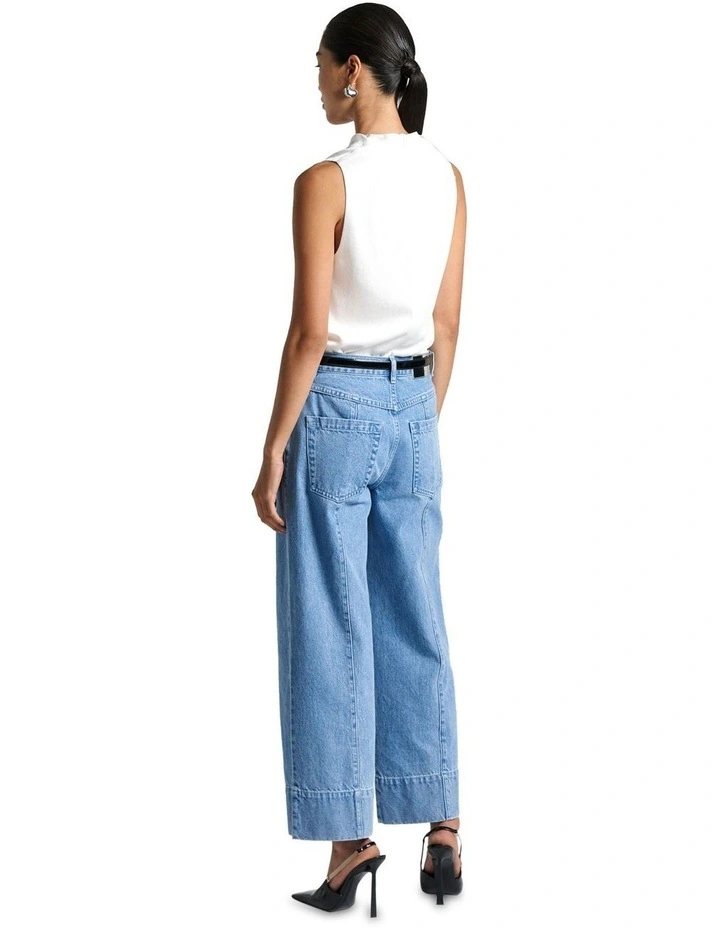 Draped Neck Blouse in White image 3