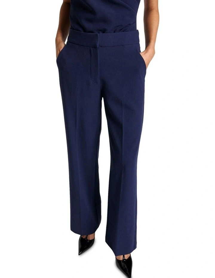 Double Weave Flat Front Pant in Blue image 2