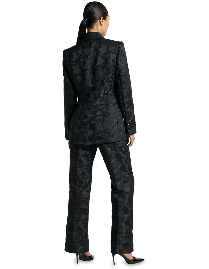 Jacquard Hourglass Blazer in Black image 3