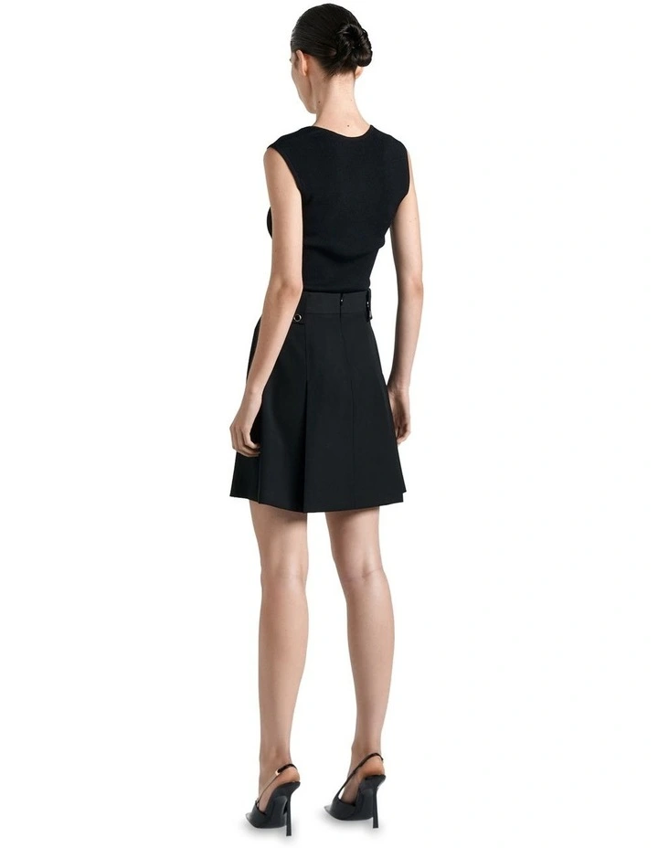 Hardware Detail A-line Skirt in Black image 3
