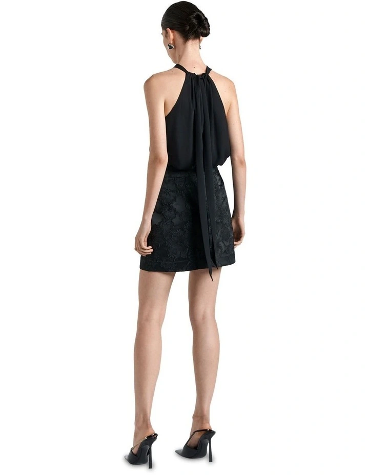 Jacquard Mini Skirt in Black image 3