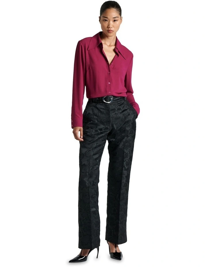 Recycled Georgette Shirt in Raspberry image 1