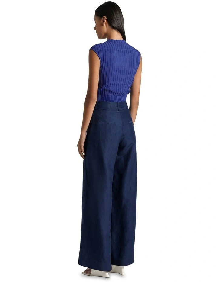 Multi Rib Cap Sleeve Knit Tank in Cobalt image 3