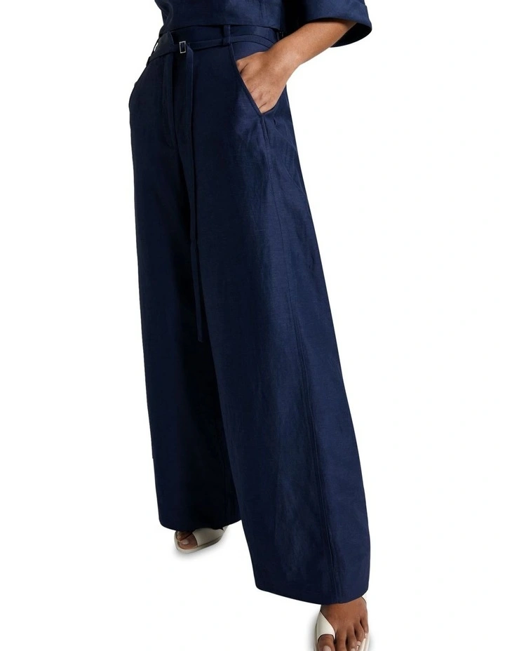 Belted Wide Leg Pant in Ink image 2