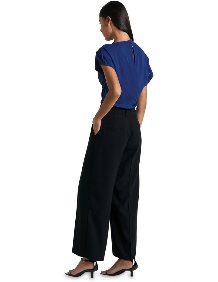 Draped Fold Neck Top in Cobalt image 3