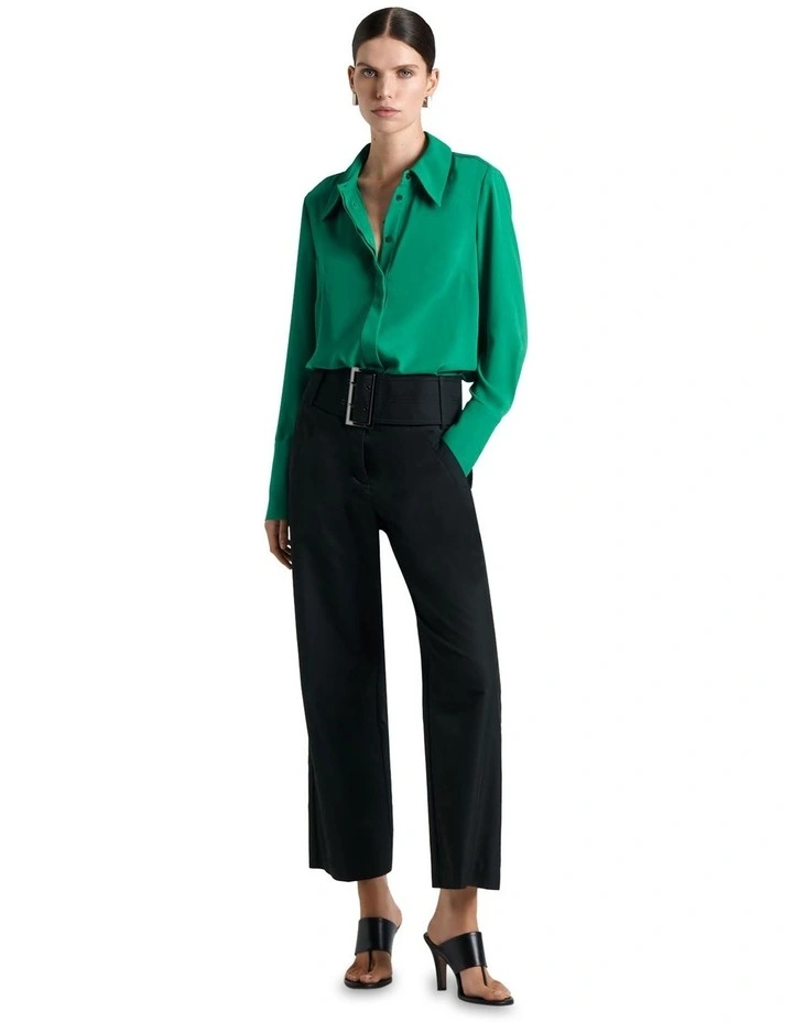 Jade Georgette Shirt in Green image 1