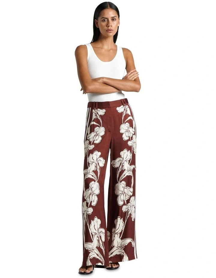 Iris Wide Leg Pant in Burgundy image 1