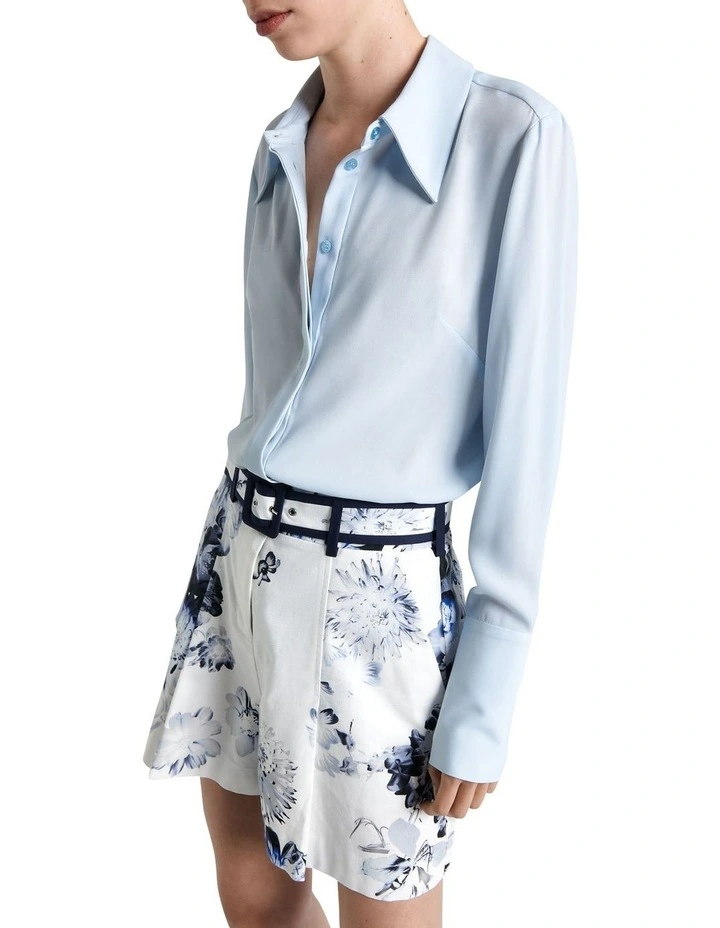 Georgette Shirt in Pale Blue image 2