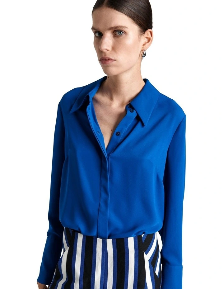 Georgette Shirt in Blue image 2