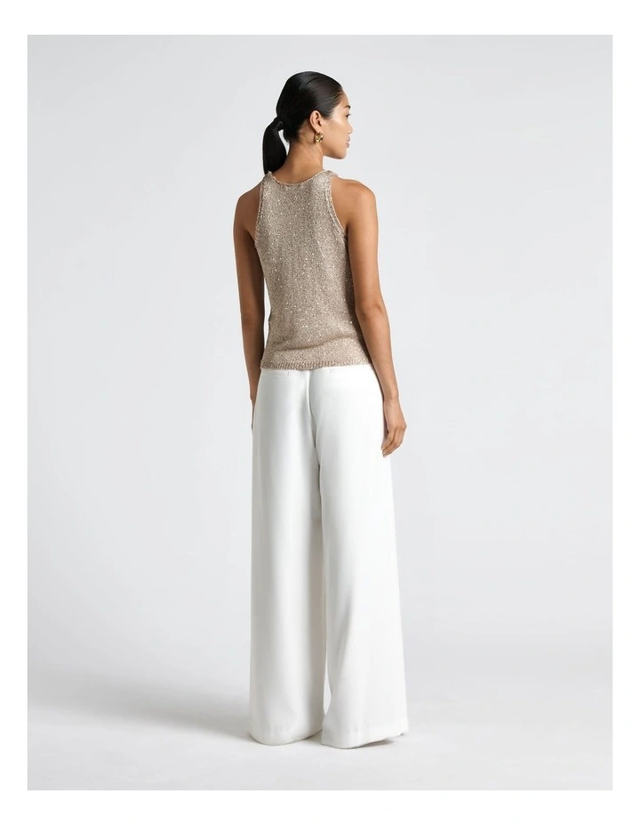 Sequin Knit Tank in Champagne image 3