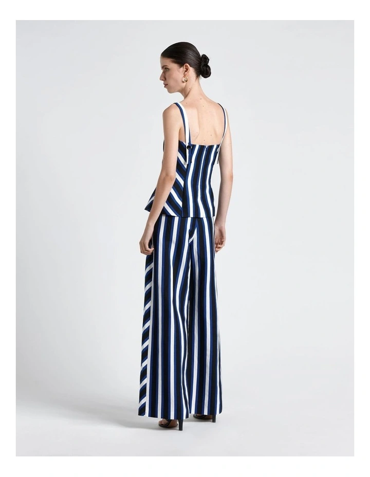 Linen Blend Bold Stripe Top in Multi image 2