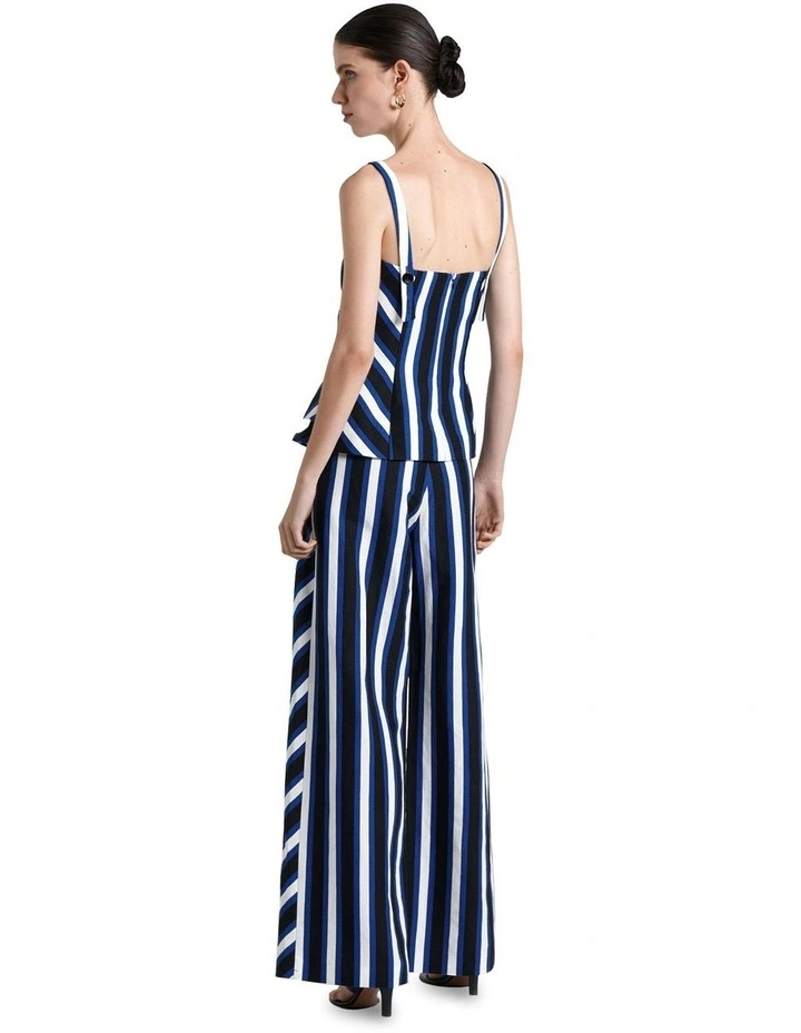 Linen Blend Bold Stripe Top in Multi image 3