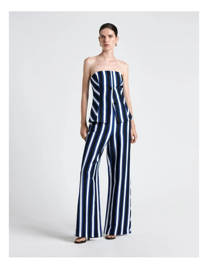 Linen Blend Bold Stripe Top in Multi image 4