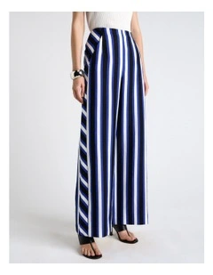 Linen Blend Bold Stripe Pant in Multi