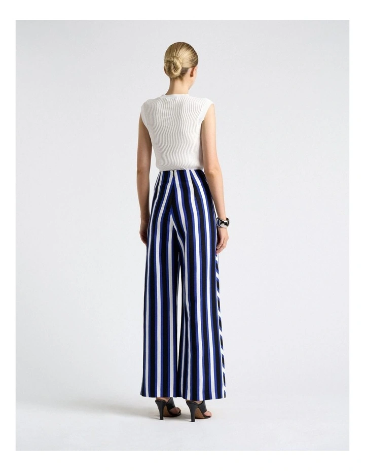 Linen Blend Bold Stripe Pant in Multi image 2
