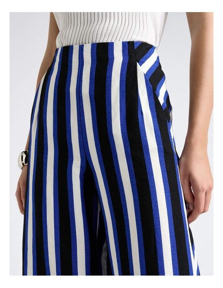 Linen Blend Bold Stripe Pant in Multi image 3