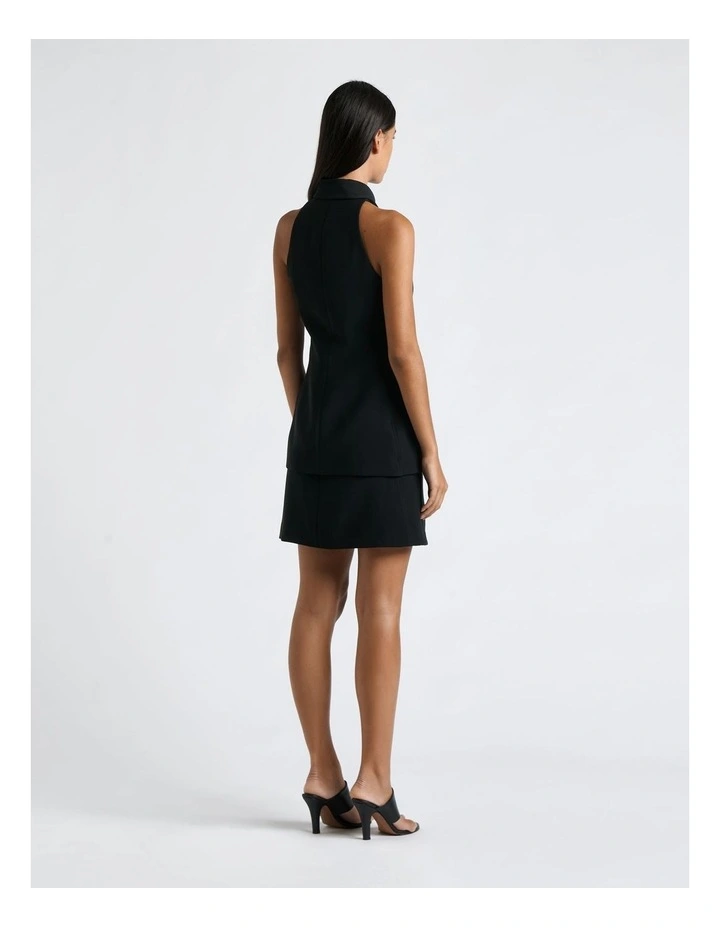 Longline Waistcoat in Black image 2