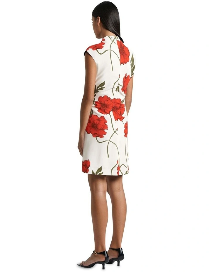 Poppy Tucked Mini Dress in White image 2