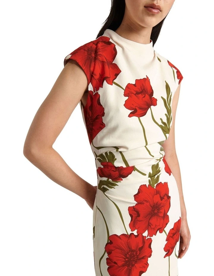 Poppy Tucked Mini Dress in White image 3