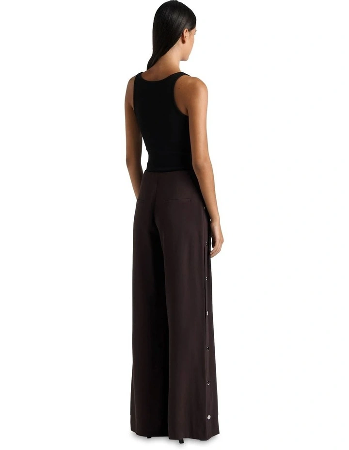 Press Stud Wide Leg Pant in Plum image 2
