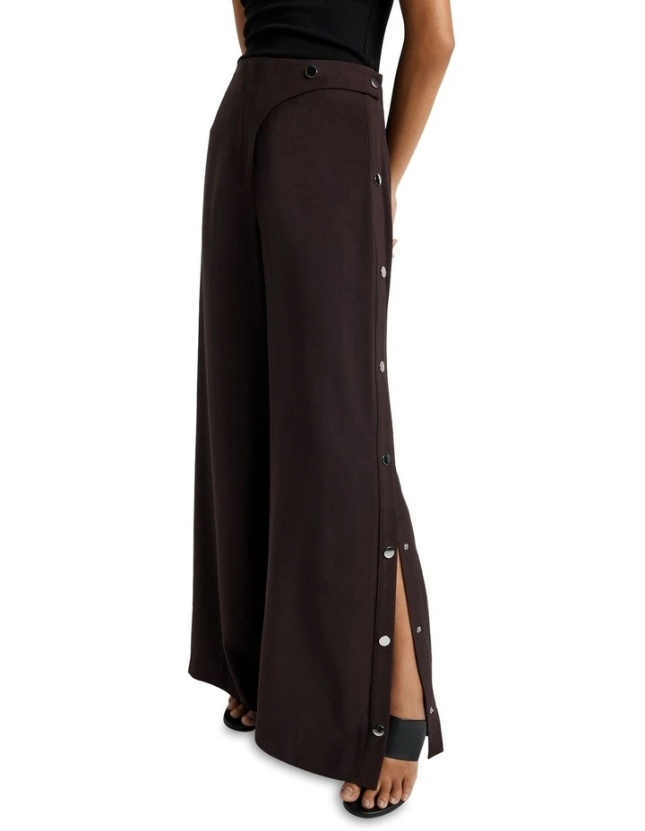 Press Stud Wide Leg Pant in Plum image 3