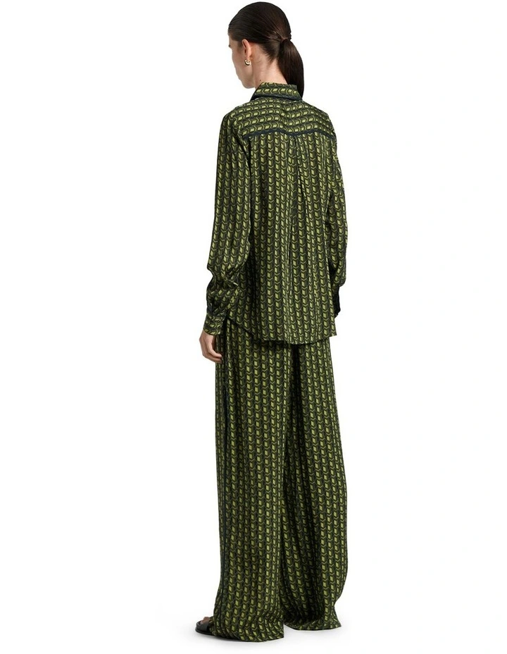 Mosaic Geo Twill Shirt in Dark Olive image 2