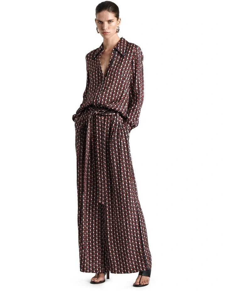 Mosaic Geo Twill Shirt in Dark Red image 1