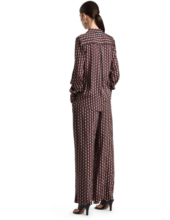 Mosaic Geo Twill Shirt in Dark Red image 2