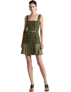Viscose Blend Mosaic Geo Mini Dress