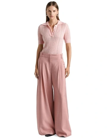 Wide Leg Pant in Rose