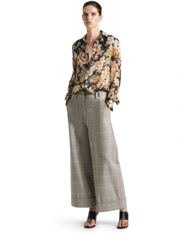 Ophelia Floral Shirt in Blue Steel