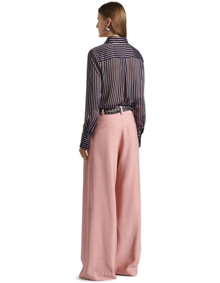 Burnout Textured Stripe Shirt in Black image 2