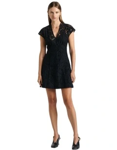 Lace Mini Dress in Black