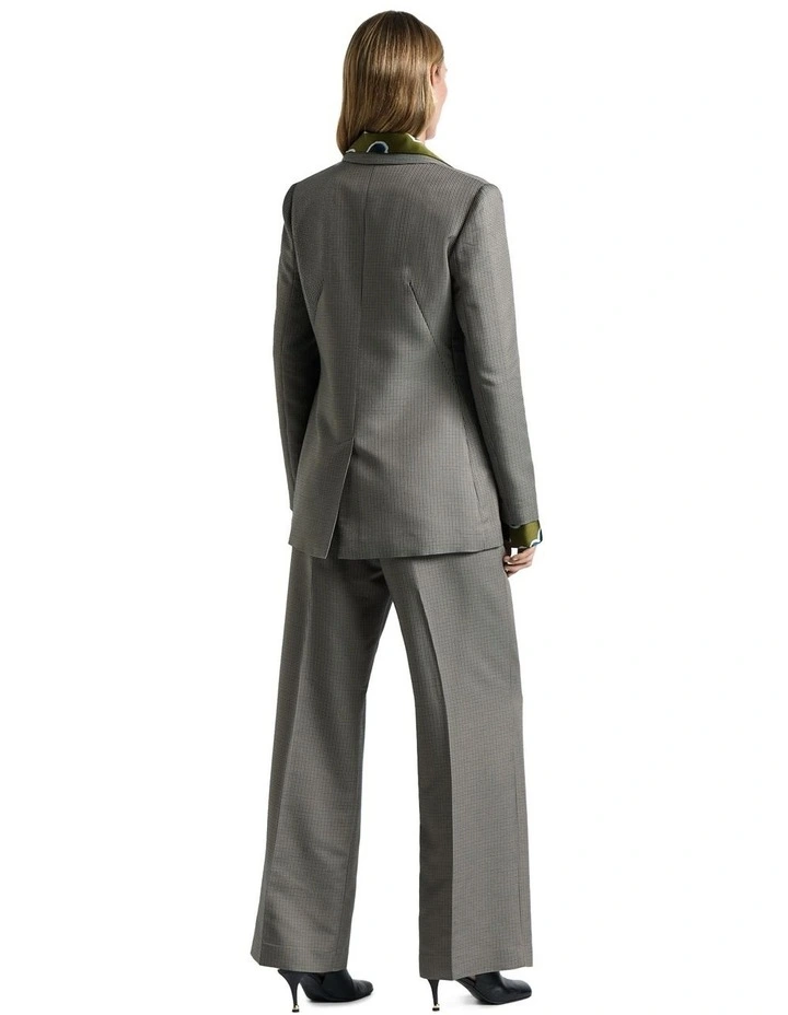 European Micro Check Blazer in Black image 2