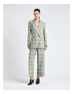 Soft Lime Check Blazer in Multi