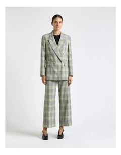 Soft Lime Check Blazer in Multi