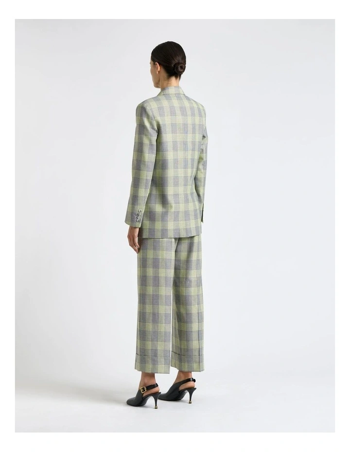 Soft Lime Check Blazer in Multi image 2