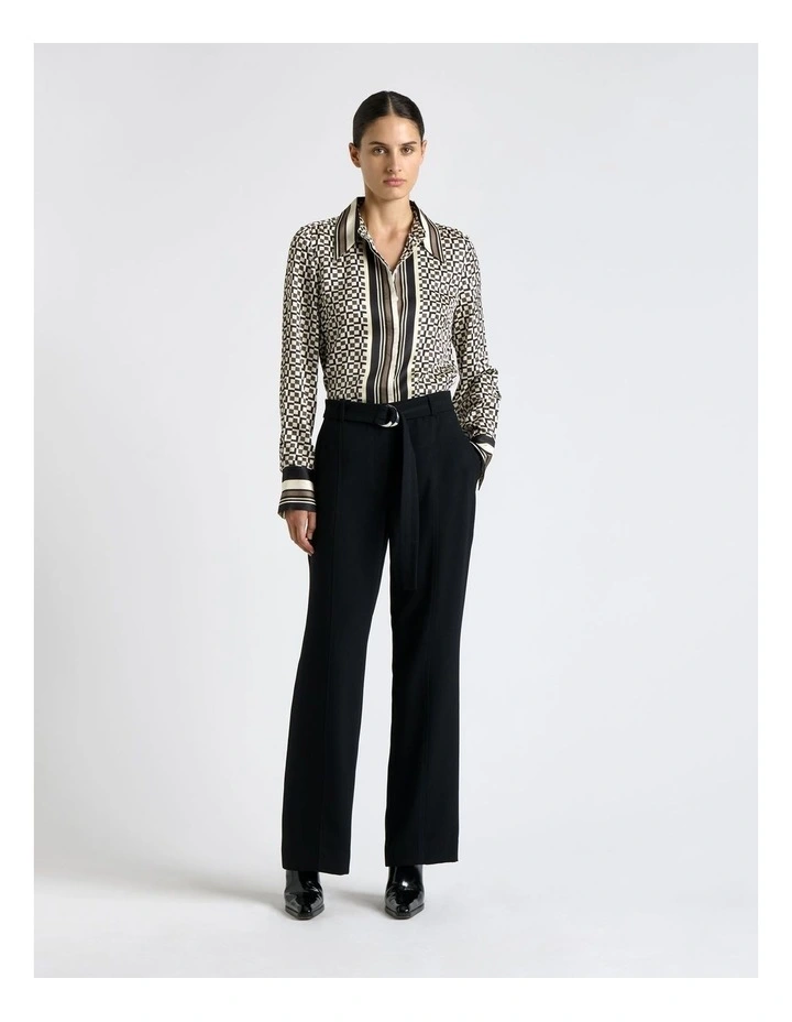 Monochrome Geo Long Sleeve Shirt in Black/White image 1