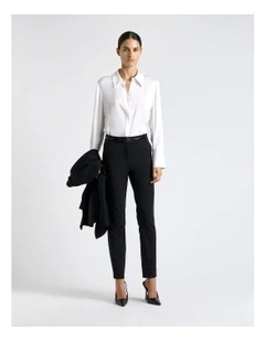 European Stretch Cotton Slim Pant in Black