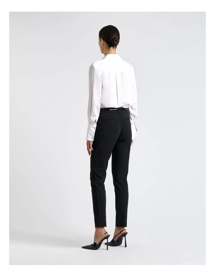 European Stretch Cotton Slim Pant in Black image 2