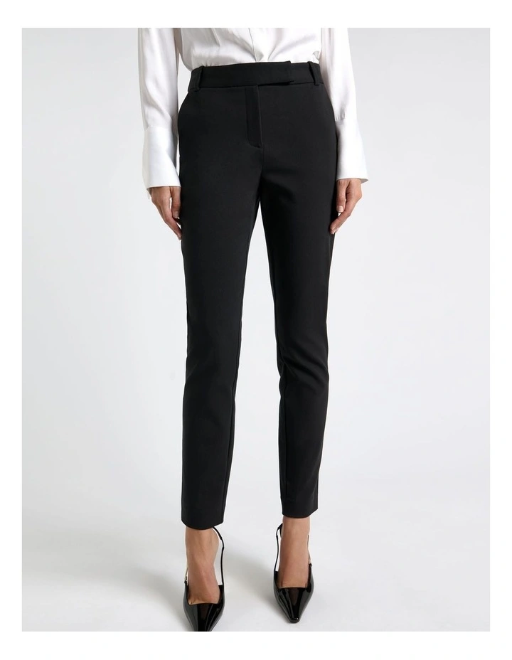 European Stretch Cotton Slim Pant in Black image 3