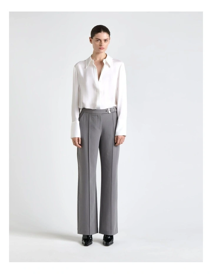 Acetate Pinstripe Straight Leg Pant in Oyster image 1