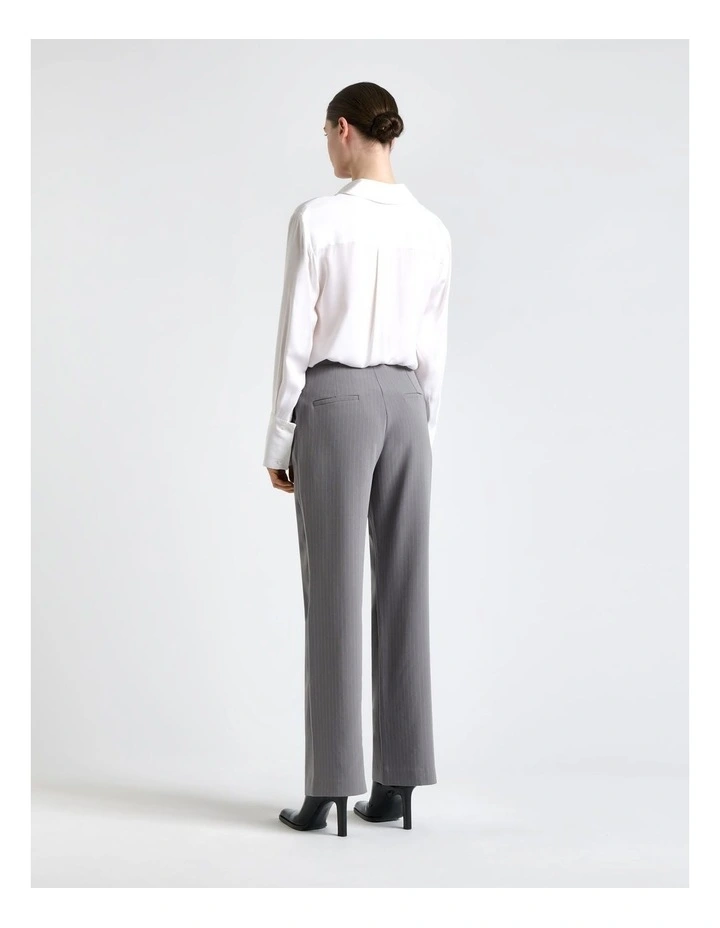 Acetate Pinstripe Straight Leg Pant in Oyster image 2