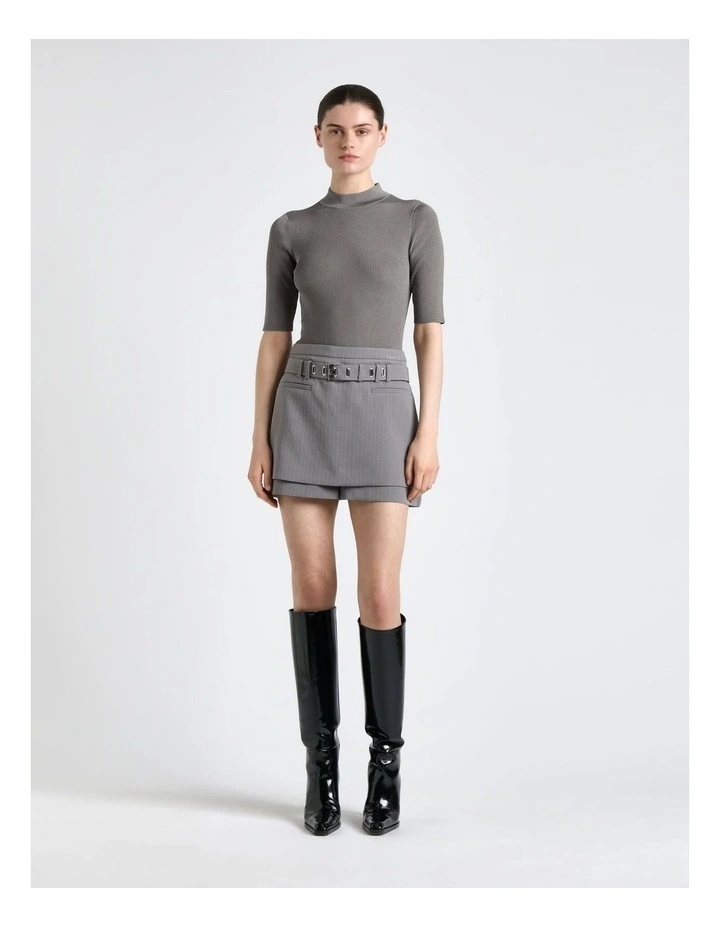 Acetate Stripe Skort in Oyster image 1