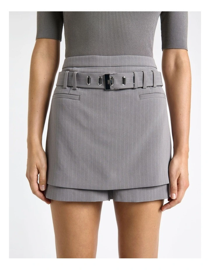 Acetate Stripe Skort in Oyster image 3