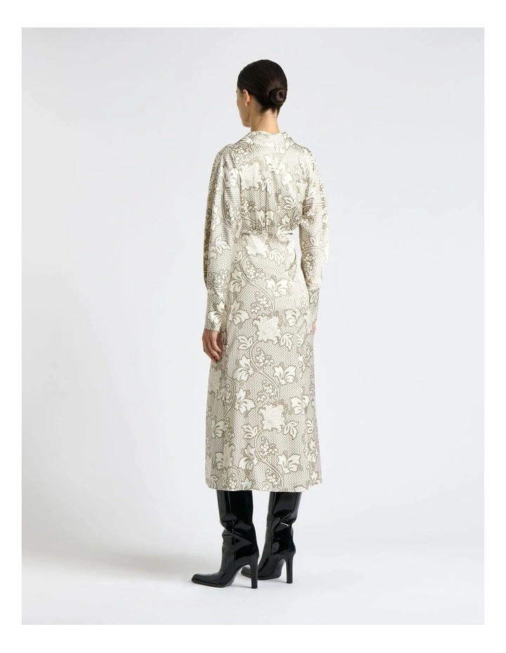 Lattice Chintz Floral Midi Dress in Ivory image 2
