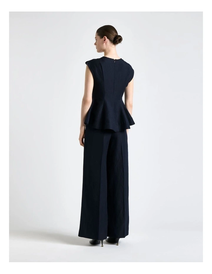 Linen Rayon Peplum Top image 2