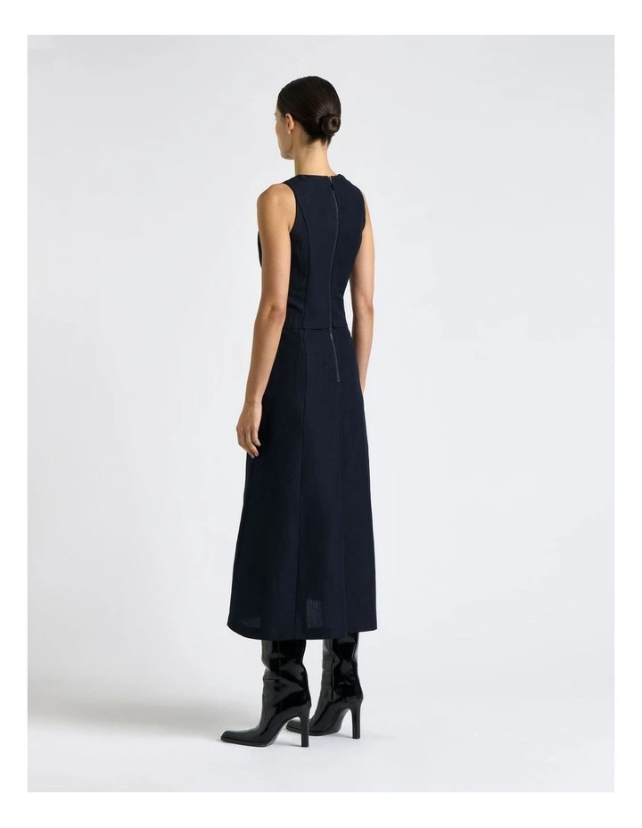 Linen Rayon Waistcoat Midi Dress image 2