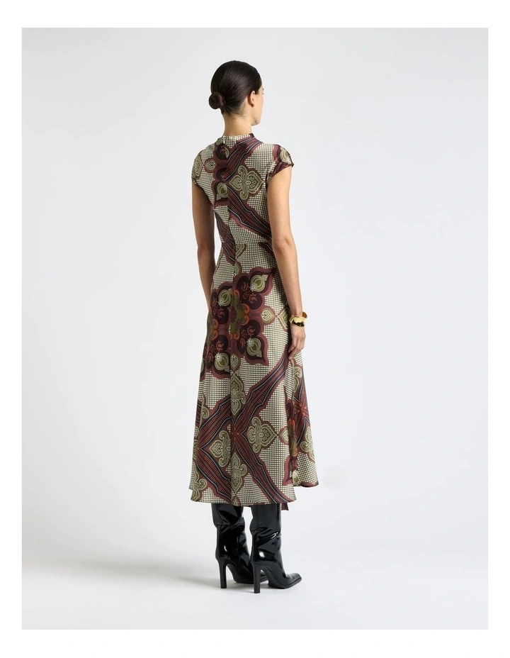 Mocha Chateau Asymmetric Midi Dress image 2
